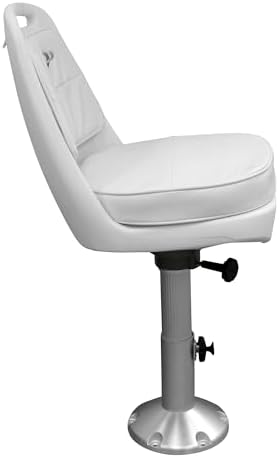 Wise 8WD013-7-710 Standard Pilot Chair with Adjustable Height Pedestal and Seat Mount, White