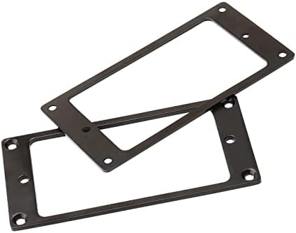 Metallic 2-Pack Humbucker Pickup Rings | Flat Mounting Frame for Electric Guitar, Chromium-plated Iron, Chrome Bridge Neck Pickup Covers Replacement Part