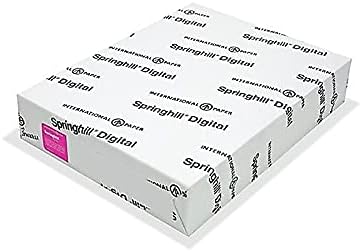 Springhill White 8.5” x 11” Cardstock Paper, 90lb, 163gsm, 250 Sheets (1 Ream) – Premium Lightweight Cardstock, Printer Paper with Smooth Finish for Greeting Cards, Flyers, Scrapbooking – 015101R
