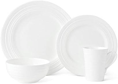 Mikasa Ciara 16 Piece Bone China Dinnerware Set, Service for 4, Lightweight and Durable Plates Bowls and Mugs