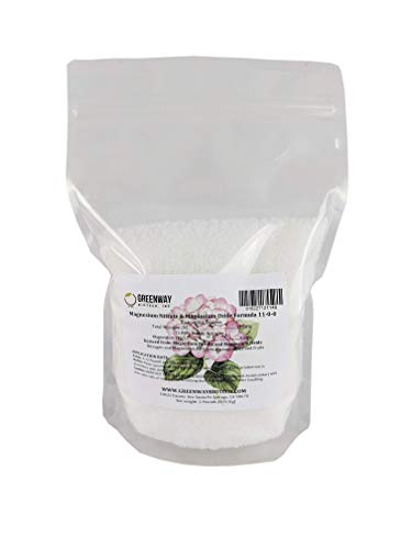 Greenway Biotech Magnesium Nitrate Fertilizer 11-0-0 with 9.6% Mg and 11% Nitrogen - 100% Water Soluble for Hydroponics Soil Foliar - Corrects Magnesium Deficiency - Made in USA - 2 Pounds