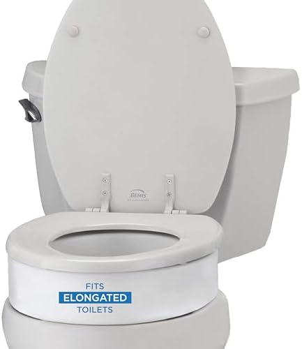 NOVA Raised Toilet Seat for Seniors & Post-Surgery Recovery – Elongated Bolt-On Under-Seat Design Uses Existing Toilet Seat & Lid, 3.5” Elevation, 300 lb Capacity, Durable Plastic, Easy Install