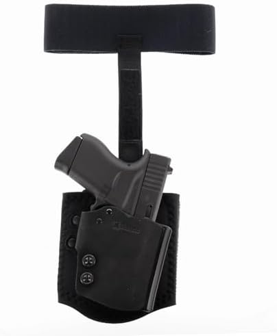 Galco Ambidextrous Ankle Calf Strap Leather Holster, Black, ACSB