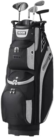 VEVOR Golf Cart Bag with 14 Way Organizer Divider Top, Premium Cart Bag with Stand, Durable Golf Bags with Handles & Dust Cover & Detachable Dual Strap for Men & Women