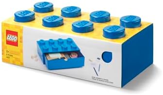 Room Copenhagen Lego Storage Brick 8 Desk Drawer, 8-Stud Stackable Tabletop Storage Box, 12.4 x 6.2 x 4.4 in
