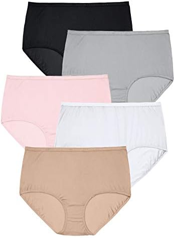 Comfort Choice Plus Size 5-Pack Classic Silky Nylon Brief