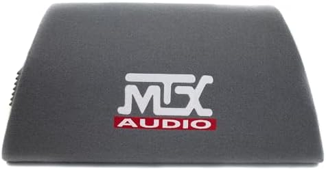 MTX Audio RT8PT 8 Inch 240 Watt Car Loaded Universal Powered High Performance Amplified Tube Box Vented Subwoofer Enclosure, RCA Connectivity