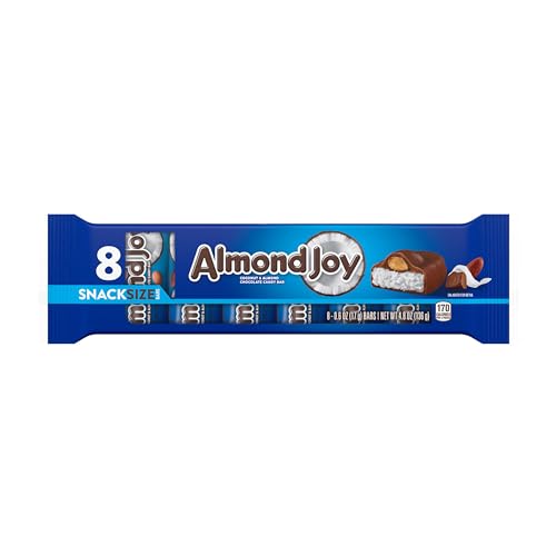 ALMOND JOY Coconut and Almond Chocolate Snack Size, Candy Bars, 0.6 oz (8 Count)