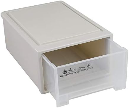 12 Quart Plastic Stacking Storage Drawer Unit Front Box, 1 Pack