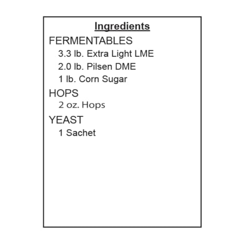 American Cream Ale Homebrew Beer Ingredient Kit