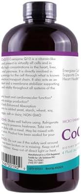 Life Solutions Liquid CoQ10 Supplement, 50 mg, 4 oz Bottle | High Absorption, Coenzyme Q10, per Serving, Energy, Heart Health, Antioxidant Support