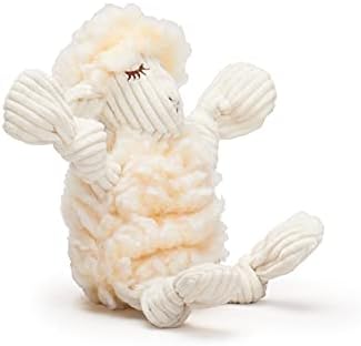 HuggleHounds Knottie Plush Dog Toy - Dog Stuffed Animal Toy, Squeaky Puppy Toys, for Small, Medium & Large Dogs, Durable Plush to Keep Them Busy - Dottie Cow, Large