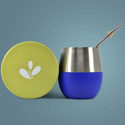 [NEW] Mate Cup and Bombilla Set - Mate Gourd - Includes Double Wall Stainless Steel Yerba Mate Tea Cup with Stanley Steel Mate Straw and Yerba