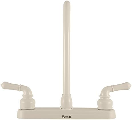 Dura Faucet DF-PK330HC-SN RV J-Spout Kitchen Sink Faucet (Satin Nickel) | Tall spout clears big pots; dual levers fine-tune water flow. Brushed Satin Nickel.