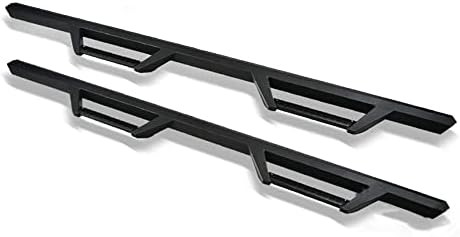R&L Racing Matte Black Hoop Drop Step Side Nerf Bars Boards 2009-2019 for Ram Crew Cab