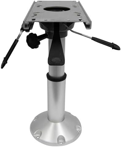 Wise 8WP144 Standard Mainstay Air Power Pedestal with Locking Swivel and Slide, Silver | Air-powered height adjustment 14 to 20 in