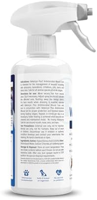 Vetericyn Plus Dog Wound Care Spray | Healing Aid and Skin Repair, Clean Wounds, Relieve Dog Skin Allergies, Safe for All Animals. 16 ounces