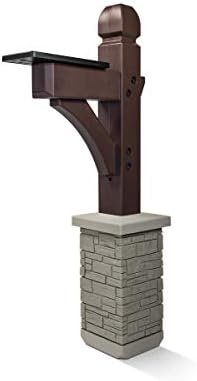 Premium Mailbox Post Set Cross-Arm Classic Coffee