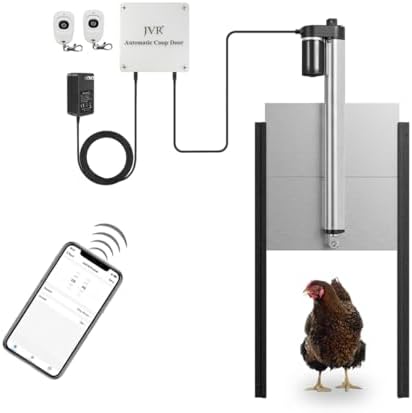 JVR WiFi Chicken Coop Door, App Alexa Control, Sunrise Sunset, Anti-Pinch
