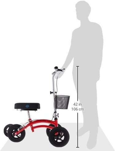 KneeRover Original Steerable All Terrain Knee Scooter – Heavy Duty Foldable Knee Walker & Mobility Aid for Adults with Adjustable Handlebar and Large Wheels (Blue) | For Adults for Foot Surgery, Heavy Duty Knee Walker for Broken Ankle Foot Injuries Recov…