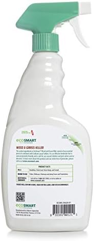 EcoSmart Natural, Glyphosate-Free Weed and Grass Killer Ready-to-Use Spray Formula for Lawns, Patios, Driveways and Pavers, 24 Ounce Bottle