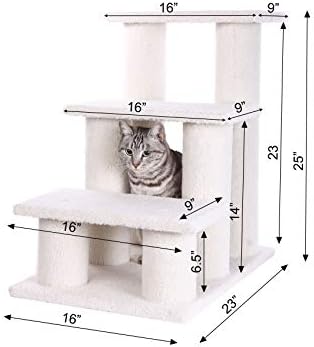 Armarkat Pet Steps, 4-steps, B4001, Ivory, 17"(W)x25"(D)x25"(H), each platform 7" Deep