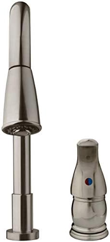 Dura Faucet DF-NMK503-SN RV Pull-Down Kitchen Sink Faucet (Satin Nickel) | Side lever gives one-hand control of temperature and flow. Easy DIY install with common hand tools.