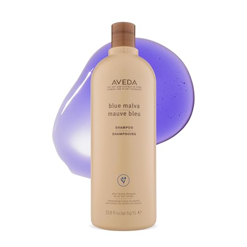 Aveda Blue Malva Shampoo | Purple Shampoo for Gray and Blonde Hair | Neutralizes Brassiness and Yellow Tones |With Blue Malva and Coneflower | 95%