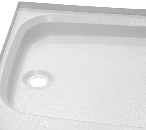 Lippert Components Replacement Shower Pan with Left Drain, Scratch-Resistant ABS Acrylic for RVs, Travel Trailers, 5th Wheels and Motorhomes - 210369