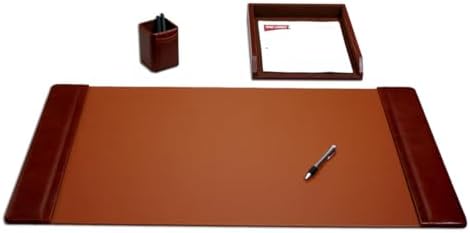 Dacasso Leather Desk Set, 3-Piece, Mocha