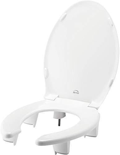 BEMIS 2L2155T 000 Medic-Aid 2" Lift Raised Open Front Plastic Toilet Seat, ELONGATED, Long Lasting Solid Plastic, White