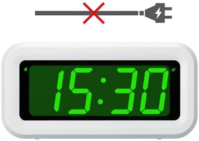 Digital Alarm Clock Battery Operated with LED Display for Bedrooms, Long Battery Life for 12 Months, 3 Brightness Adjustable, 12/24 Hour, Snooze, Black Case with Red Digits