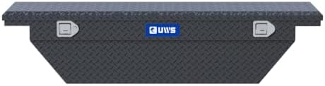 UWS EC10313 63-Inch Matte Black Heavy-Wall Aluminum Angled Truck Tool Box with Low Profile, RigidCore Lid