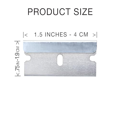 Single Edge Razor Blade 10 Pack - Straight Edge Razor - Ten Sharp Flat Blades in Convenient Storage Box - Oven Scraper Razors Refills - Heavy Duty