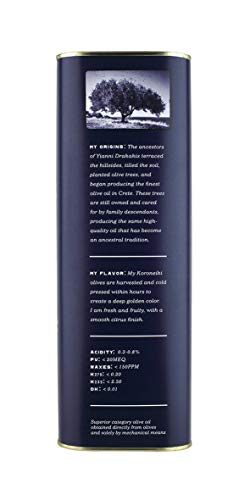 Ancient Foods EDAFOS Extra Virgin Olive Oil Cold Pressed – Fresh, Cold Pressed olive oil from Greece, PDO Crete – 16.9oz (500ML)