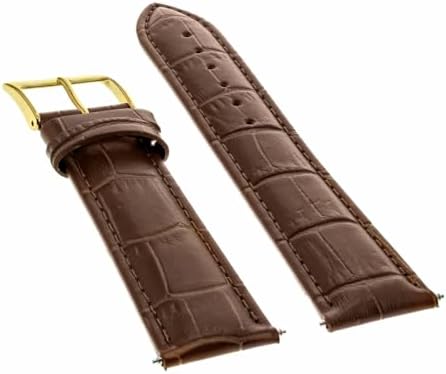 Ewatchparts 20mm Light Brown Italian Leather Replacement Watch Strap Gold Buckle Compatible With Invicta