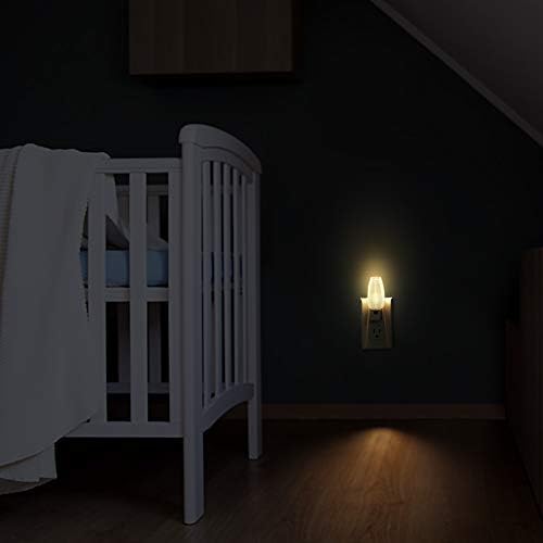 Emotionlite Plug-in Night Light, Dusk to Dawn Sensor, Warm White, 4 Pack | Warm white sensor night light, ideal for nursery, bedroom, bathroom, hallway, stairs & kitchen