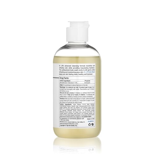 Dr. Lift Antibacterial Body Wash, Lemon, Spirulina, Vegan, 8 Fl Oz