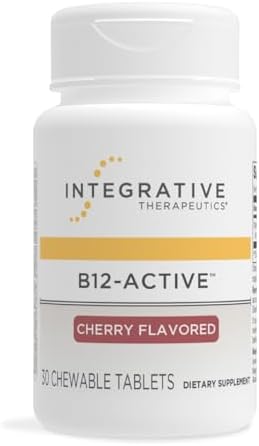 Integrative Therapeutics B12-Active - Supplement for Nerve Function Support* - Dairy, Soy & Gluten-Free - Cherry Flavored, 30 Chewable Tablets (30 Servings)