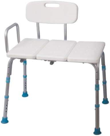 AquaSense Adjustable Bath and Shower Bench with Reversible Backrest | Reversible Backrest Offers Flexible
