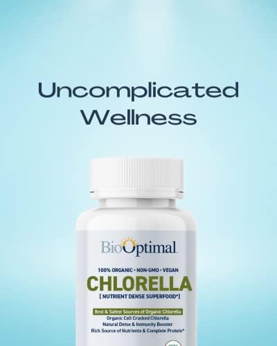 BioOptimal Organic Chlorella Tablets - 120 Tablets | Organic, Non-GMO