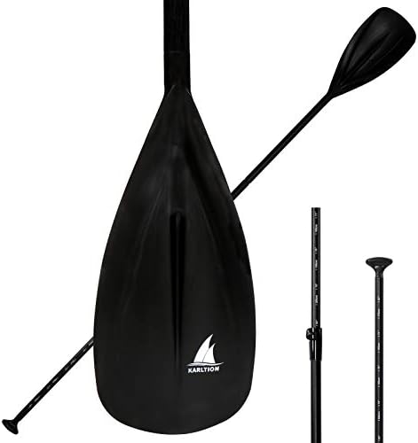 Karltion SUP Paddle - 3-Piece Adjustable Aluminium SUP Paddle with Glass Fiber Blade for Surfing, Floating, Water Sports