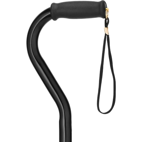 NOVA Heavy Duty Bariatric Walking Cane for Seniors, Men & Women – 500 lb Weight Capacity Offset Cane, Lightweight Adjustable Walking Stick with Soft Foam Grip, Wrist Strap & Non-Slip Tip