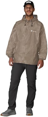 FROGG TOGGS Men's Ultra-lite2 2-Layer Waterproof Breathable Rain Jacket | Sealed seams, adjustable hood, storm flap, zippered chest pocket