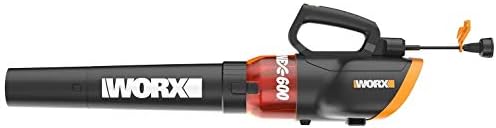WORX 12 Amp Turbine Electric Leaf Blower for Daily Leaf Removal, WG520 | 600CFM & 110MPH Airflow, 2-Speed Control for Daily Yard Debris Clearing