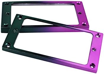 Guyker Flat Metal Humbucker Pickup Mounting Ring Set - Bridge Neck Pickups Cover Frame Replacement Part for Electric Guitar or Precision Bass(2PCS