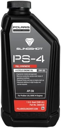 PS-4 Full Synthetic Oil 5W-50 1qt Bottle 2884536 Polaris Slingshot 4-Cycle Engine Oil