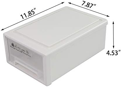 12 Quart Plastic Stacking Storage Drawer Unit Front Box, 1 Pack