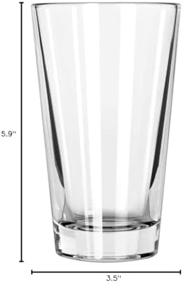 Libbey Pint Glass with DuraTuff Rim (1639HT), 16oz - Set of 4