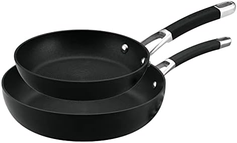 Circulon Premier Professional Hard Anodised 20/28 cm Frying Pan Twin Pack Set, 2-Piece - Black